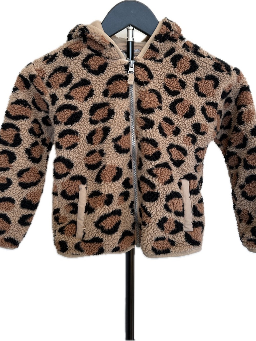 Carter's Leopard Sherpa Hoodie - Tan & Black
